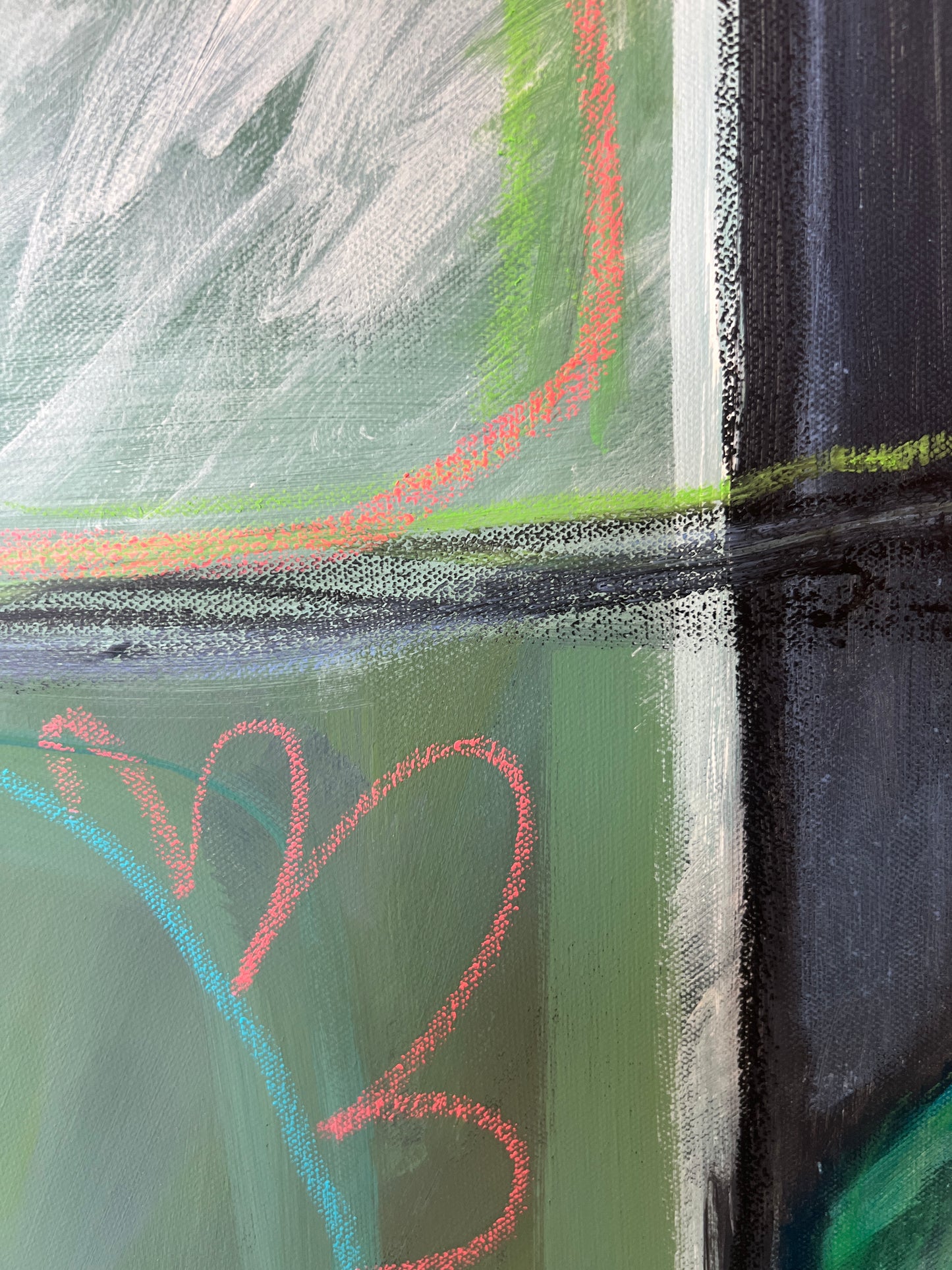 40" x 30" Acrylic and Oil Stick on Canvas