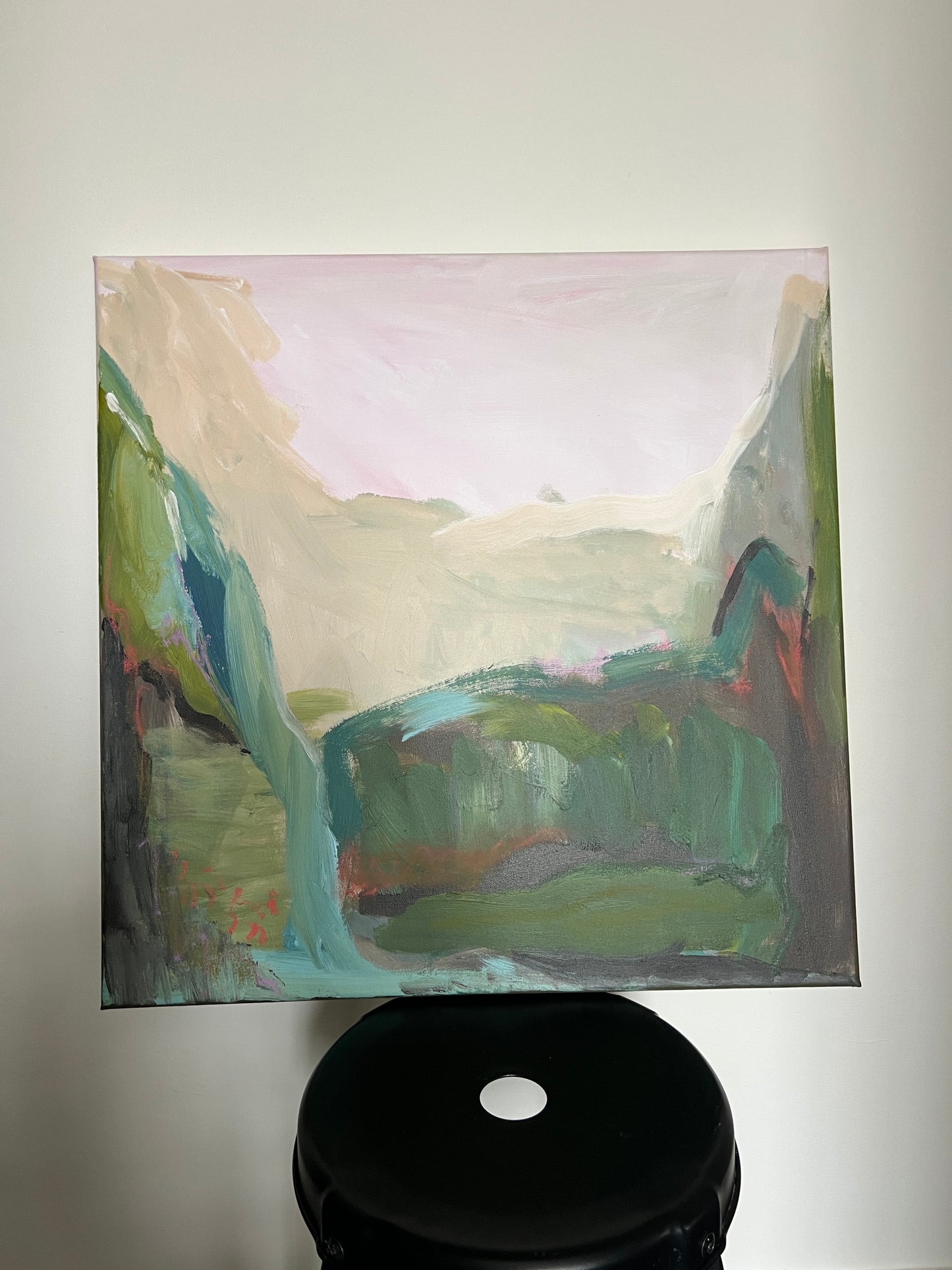 24" x 24" Abstract Landscape: Acrylic and Oil Stick on Canvas