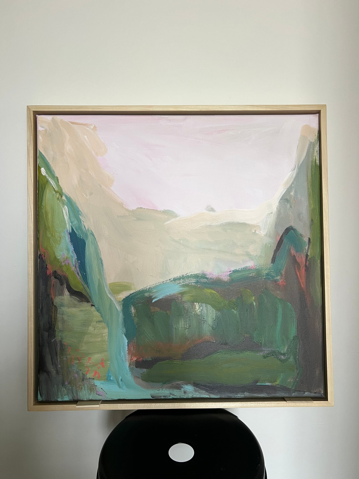 24" x 24" Abstract Landscape: Acrylic and Oil Stick on Canvas