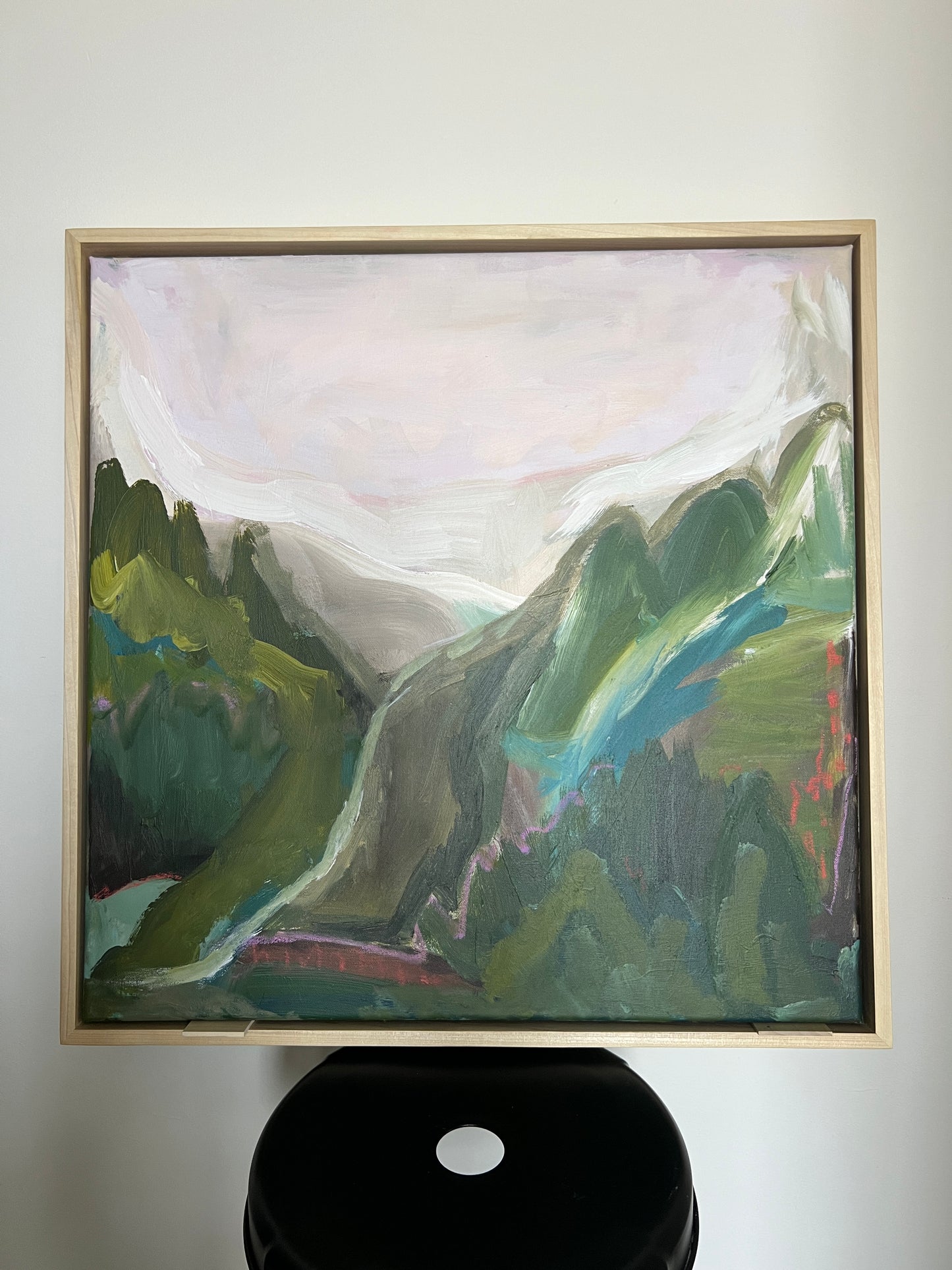24" x 24" Abstract Landscape: Acrylic and Oil Stick on Canvas