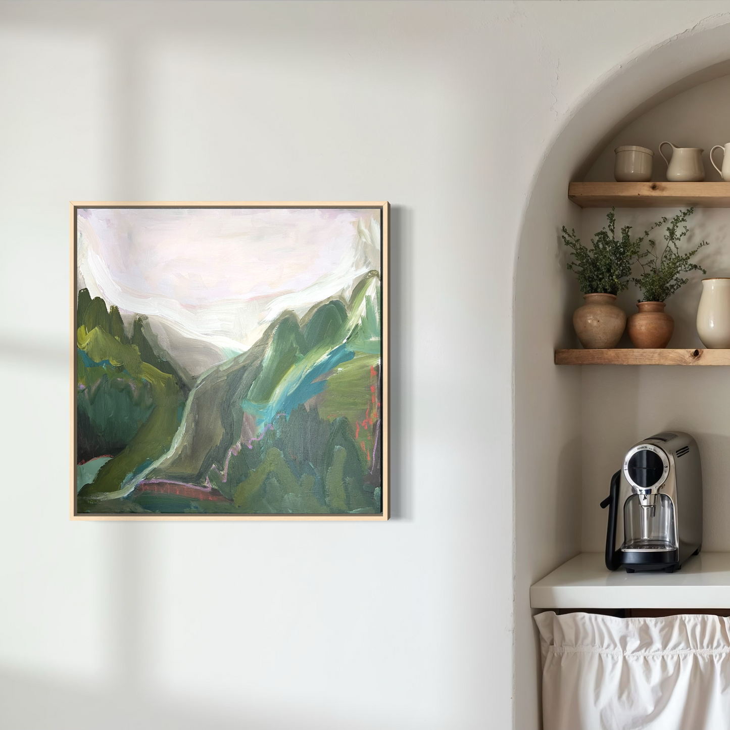 24" x 24" Abstract Landscape: Acrylic and Oil Stick on Canvas