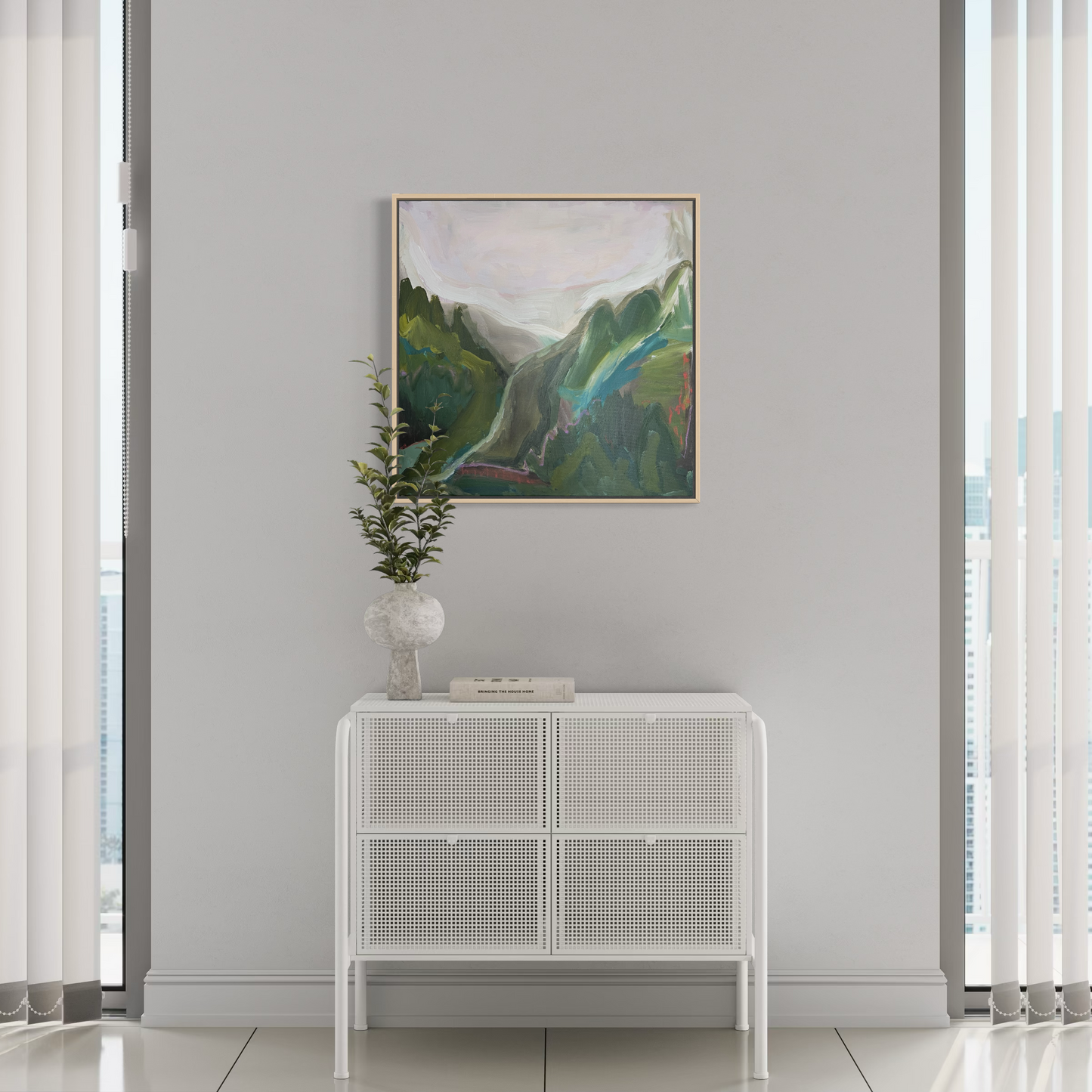 24" x 24" Abstract Landscape: Acrylic and Oil Stick on Canvas