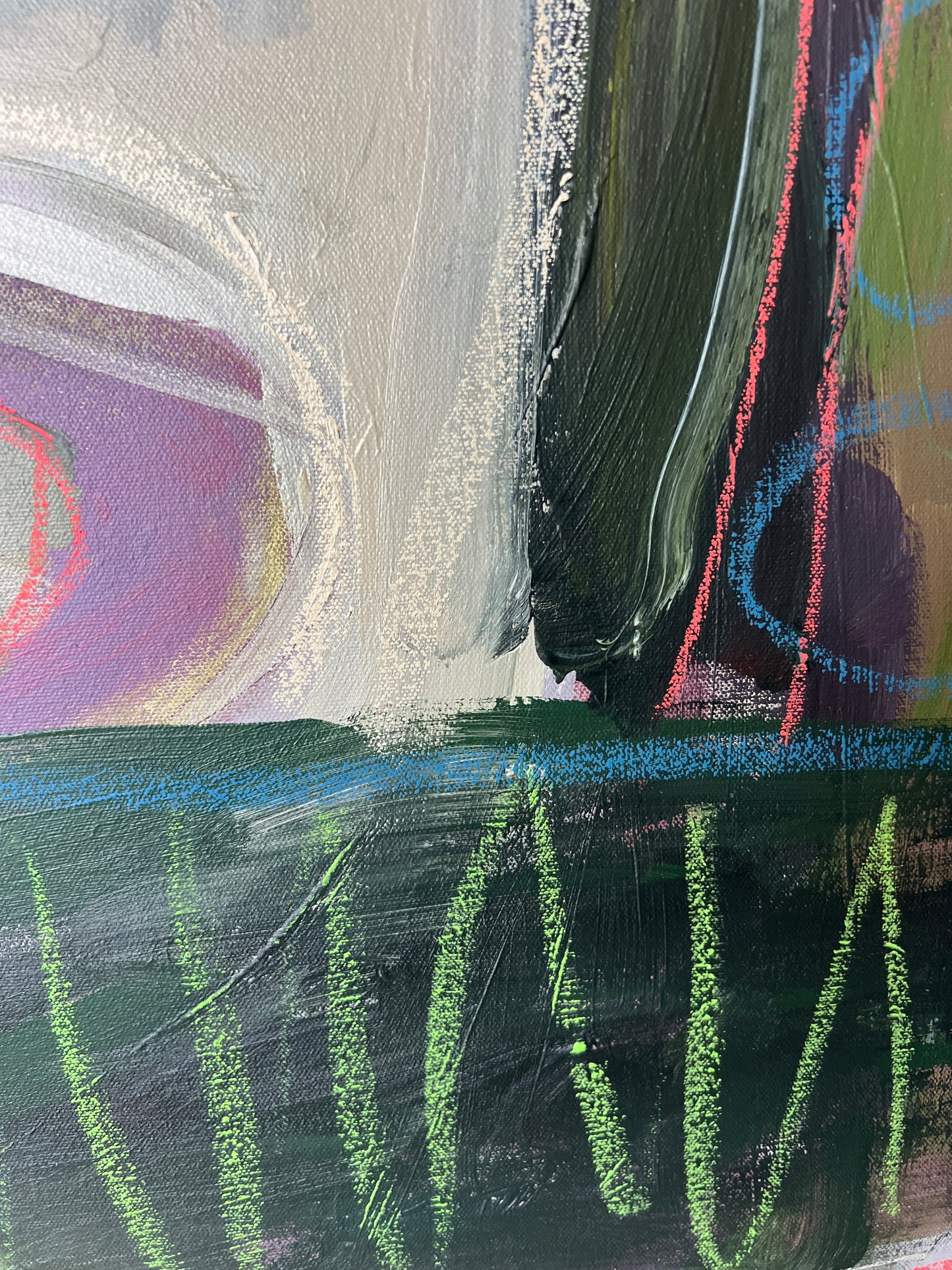 36" x 36" Acrylic and Oil Stick on Canvas