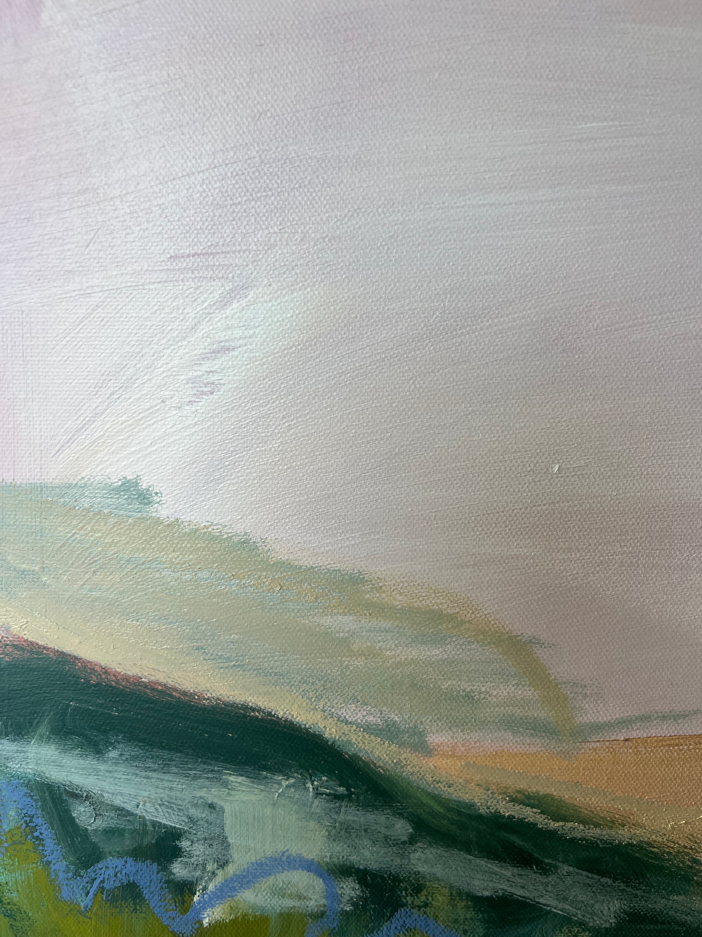 (PLEASE INQUIRE) 24" x 24" Abstract Landscape: Acrylic and Oil Stick on Canvas