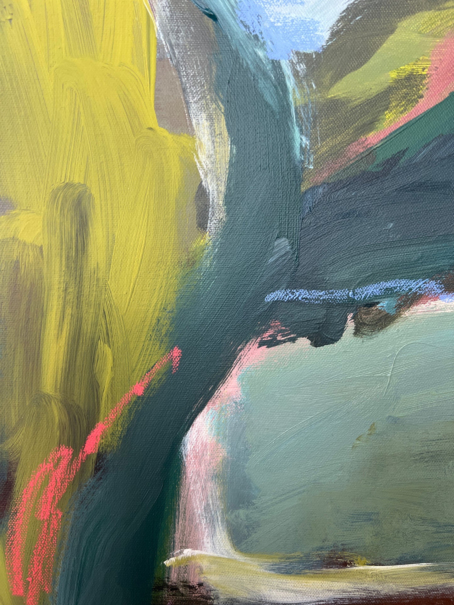 24" x 24" Abstract Landscape: Acrylic and Oil Stick on Canvas
