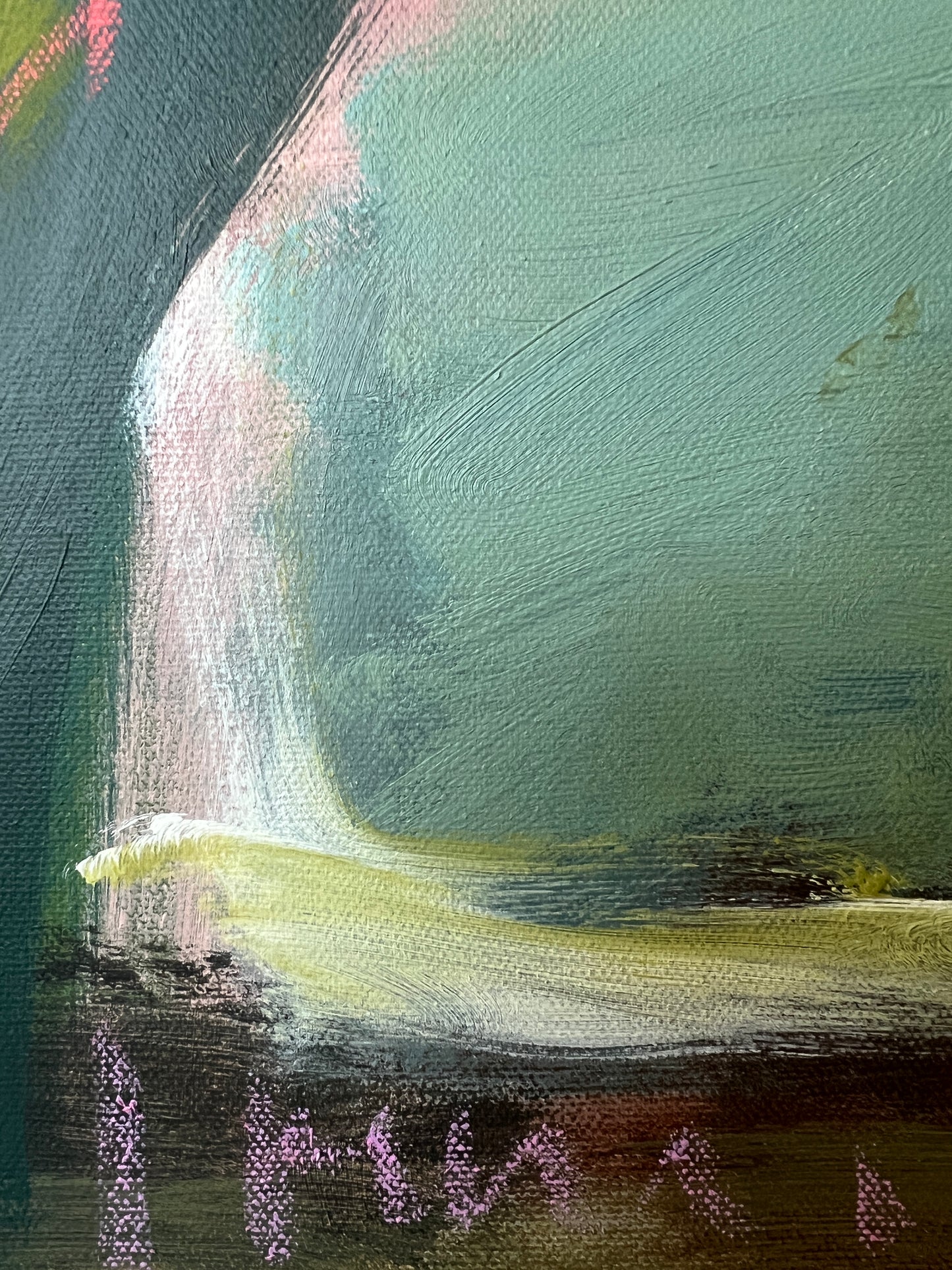 24" x 24" Abstract Landscape: Acrylic and Oil Stick on Canvas