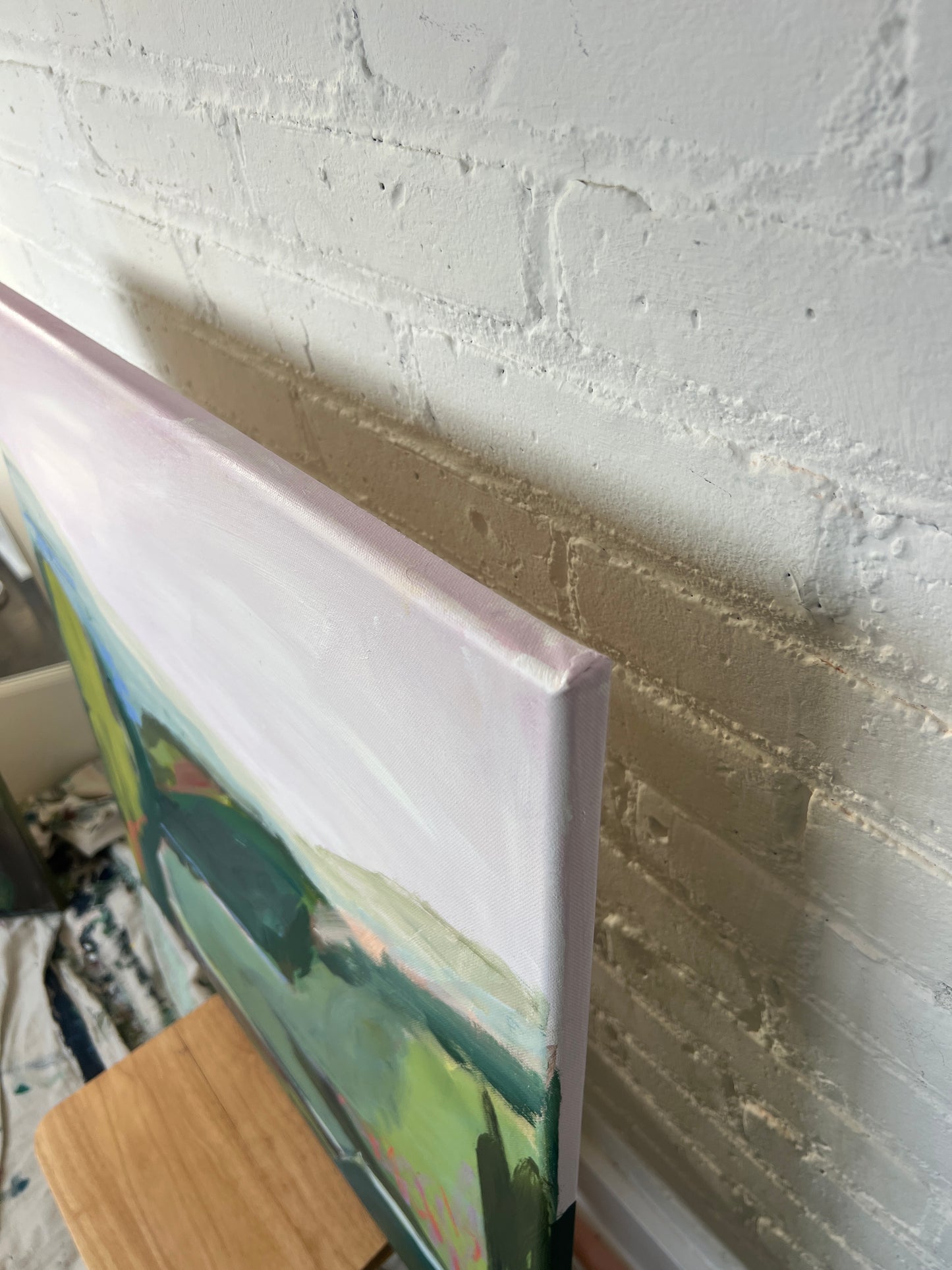 24" x 24" Abstract Landscape: Acrylic and Oil Stick on Canvas
