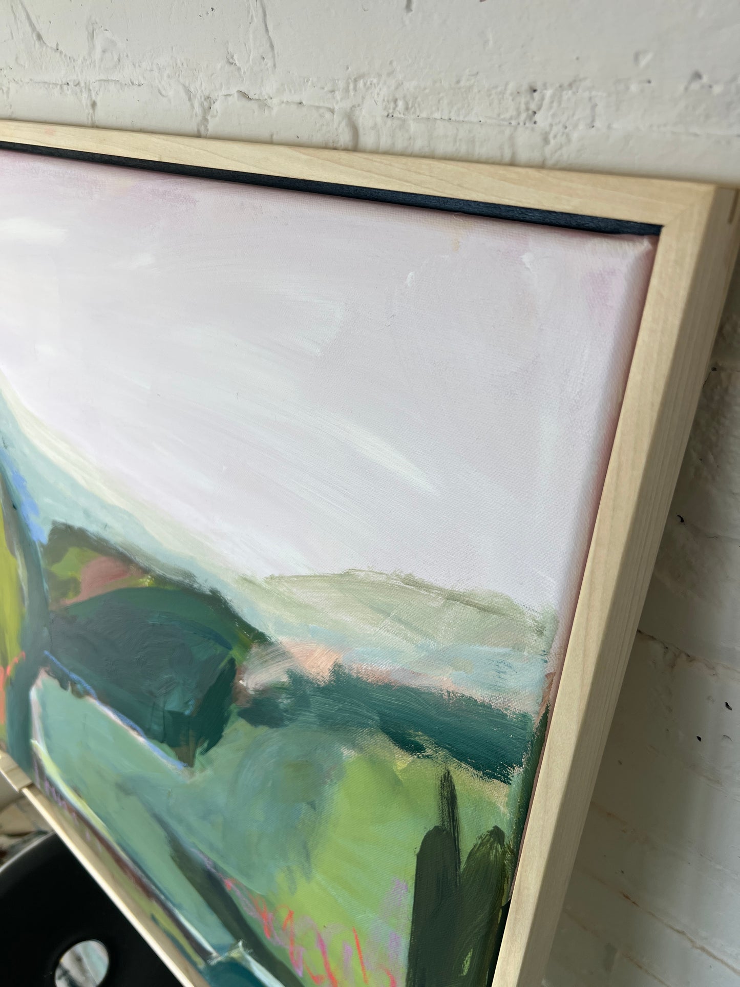 24" x 24" Abstract Landscape: Acrylic and Oil Stick on Canvas