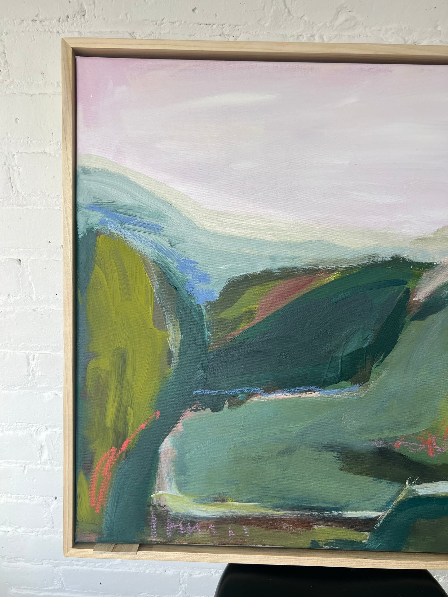 24" x 24" Abstract Landscape: Acrylic and Oil Stick on Canvas