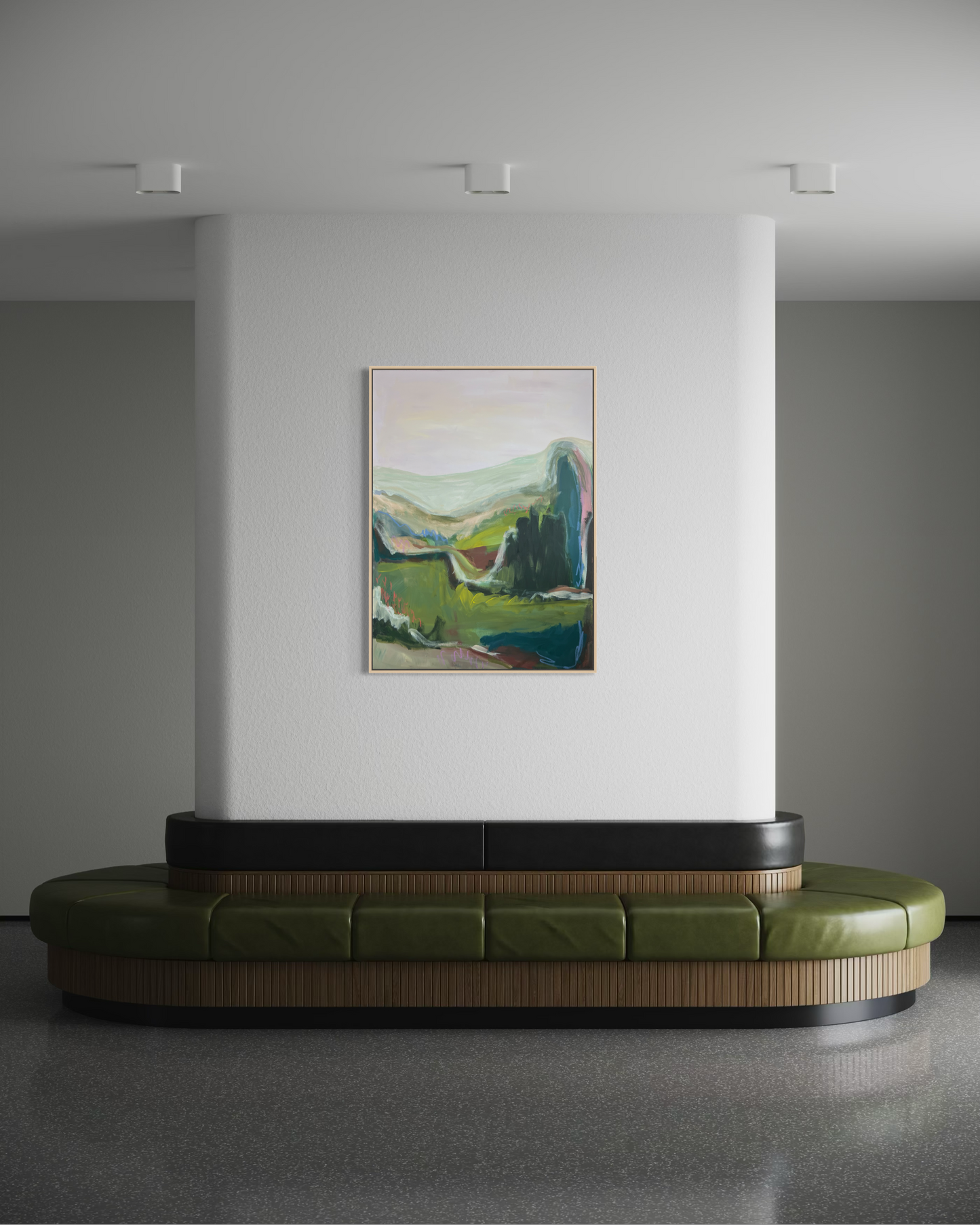 48" x 36" Abstract Landscape, Acrylic and Oil Stick on Canvas