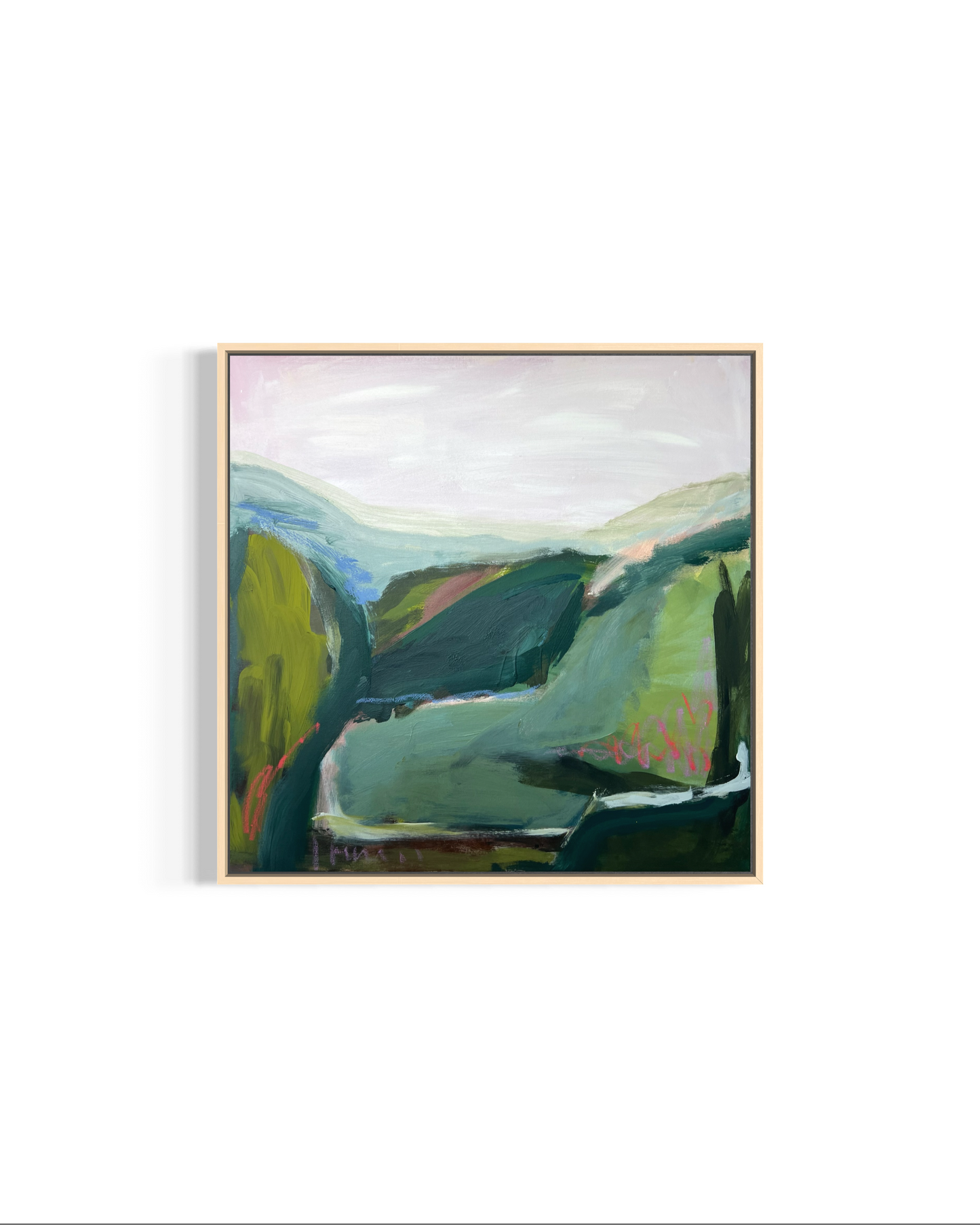 24" x 24" Abstract Landscape: Acrylic and Oil Stick on Canvas