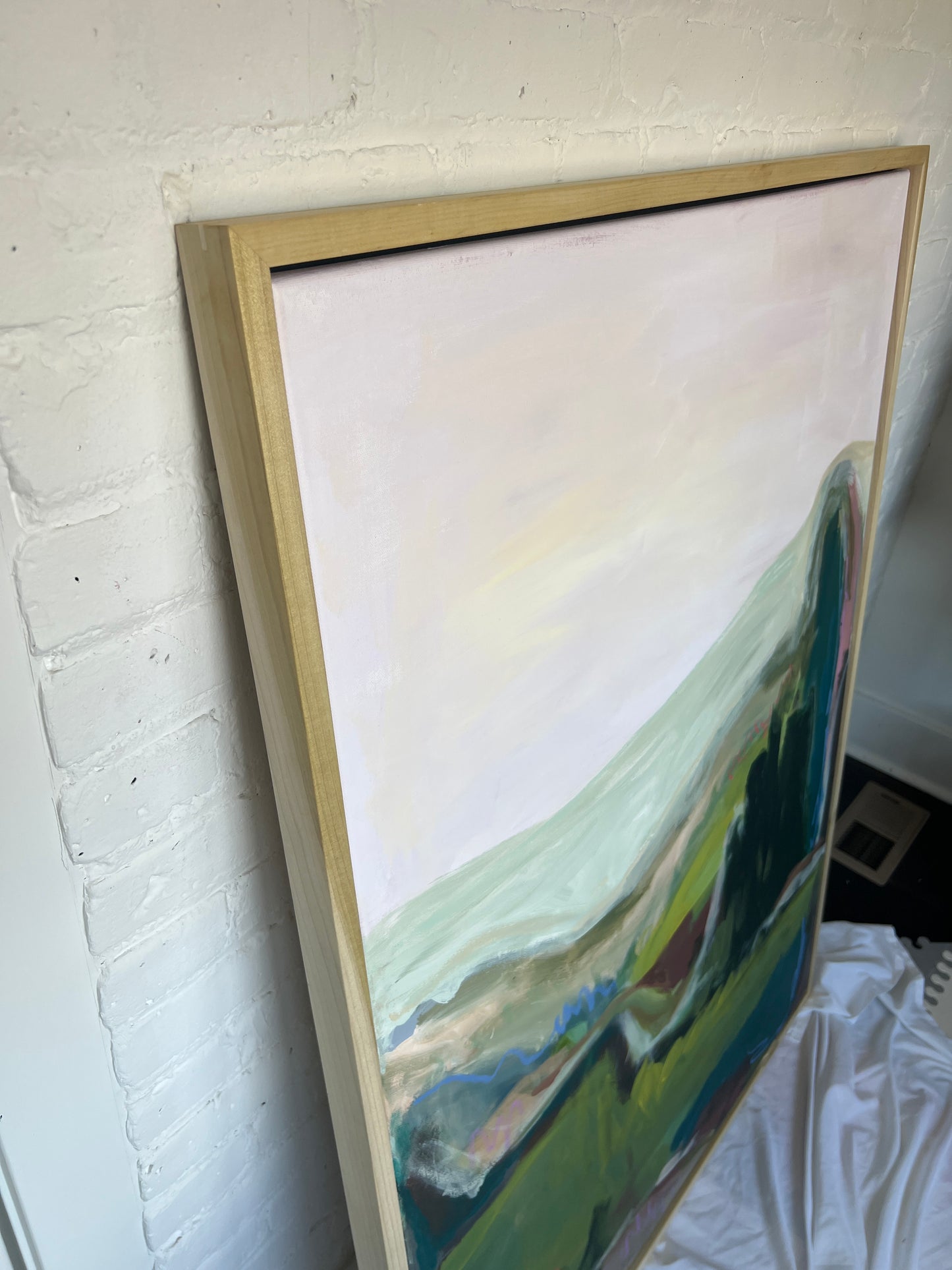 48" x 36" Abstract Landscape, Acrylic and Oil Stick on Canvas