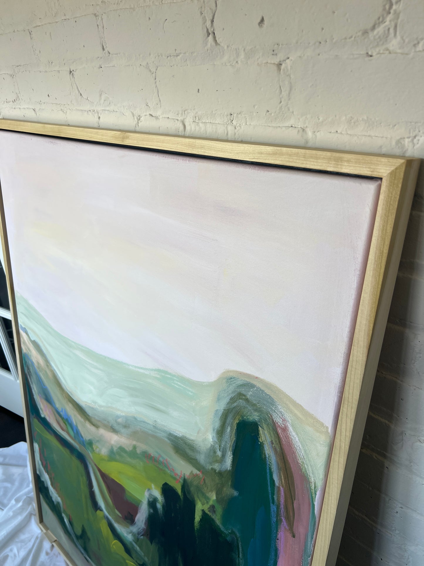 48" x 36" Abstract Landscape, Acrylic and Oil Stick on Canvas