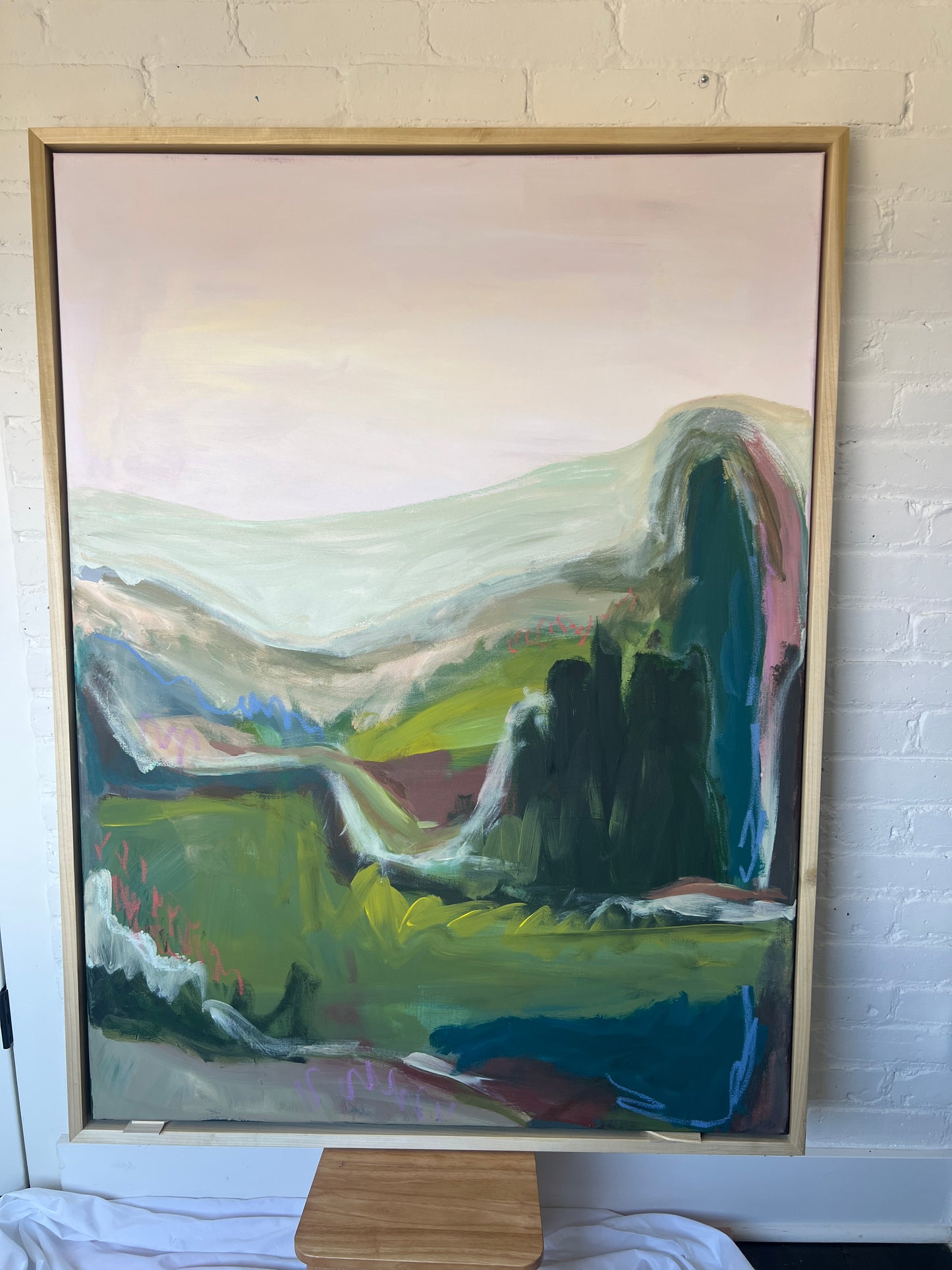 48" x 36" Abstract Landscape, Acrylic and Oil Stick on Canvas