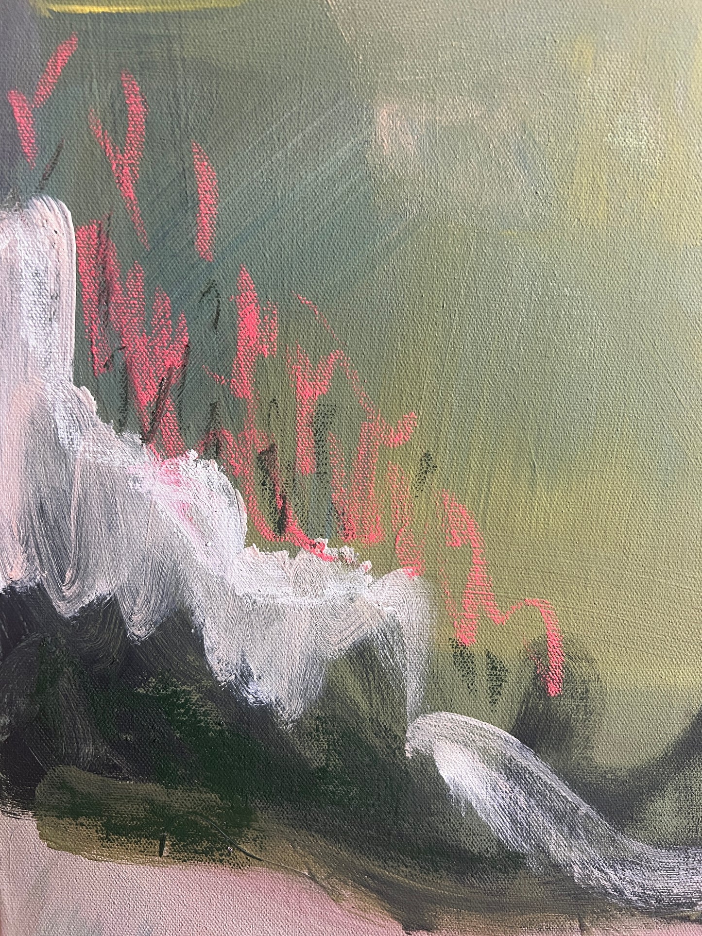 48" x 36" Abstract Landscape, Acrylic and Oil Stick on Canvas