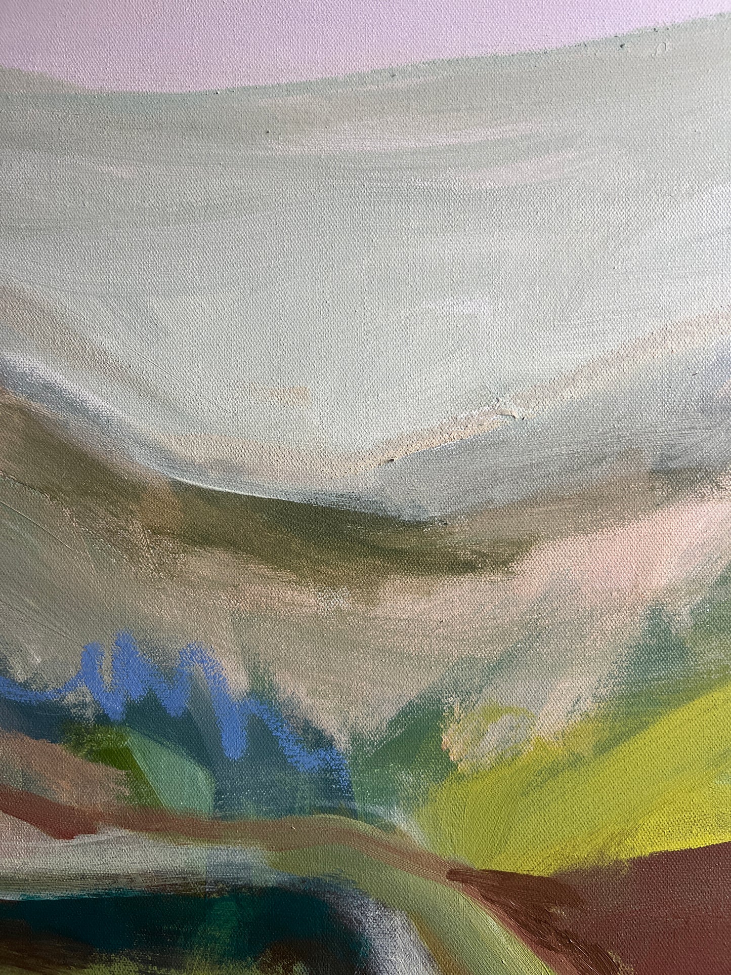 48" x 36" Abstract Landscape, Acrylic and Oil Stick on Canvas