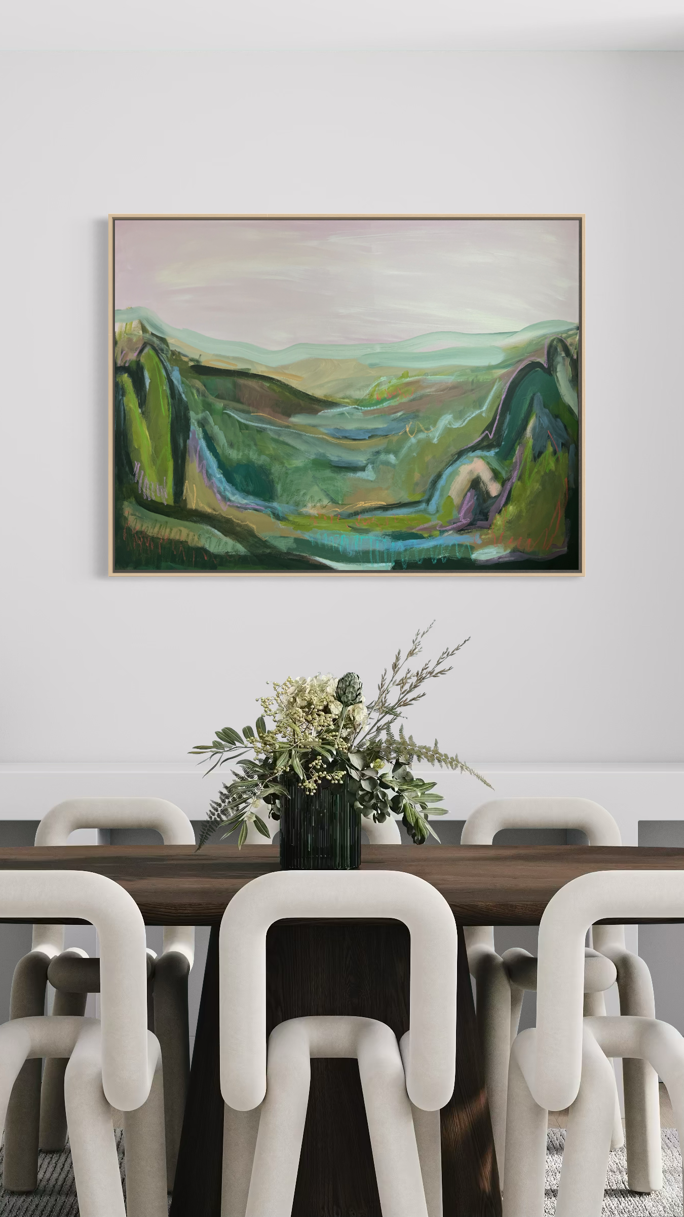 36"x48" Abstract Landscape: Acrylic and Oil Stick on Canvas