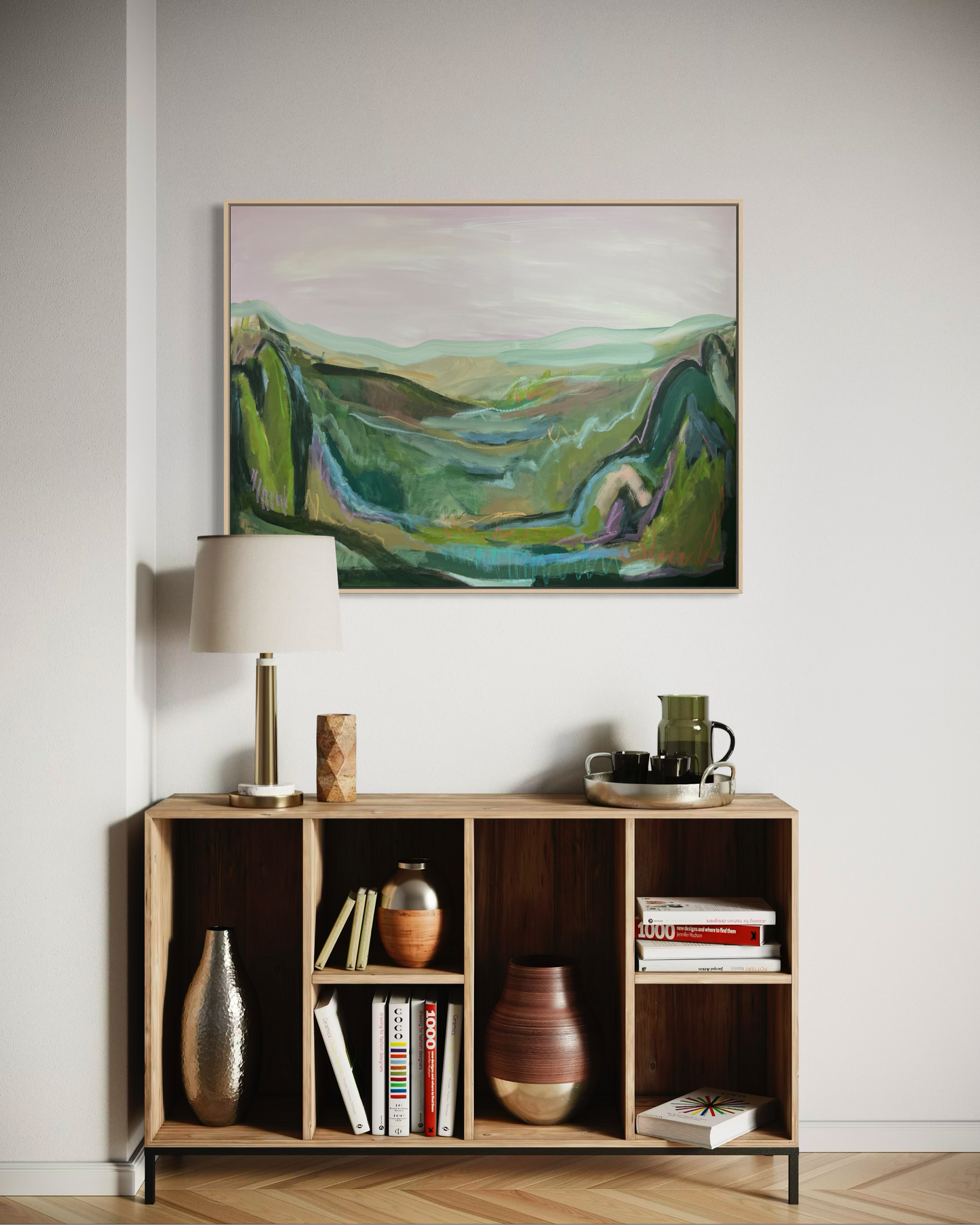36"x48" Abstract Landscape: Acrylic and Oil Stick on Canvas