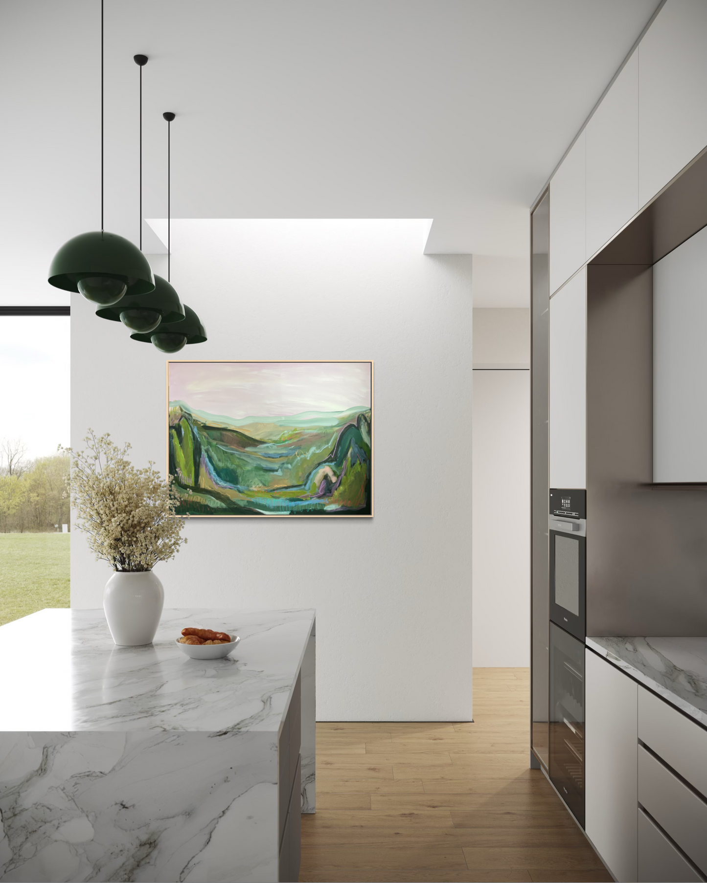 36"x48" Abstract Landscape: Acrylic and Oil Stick on Canvas
