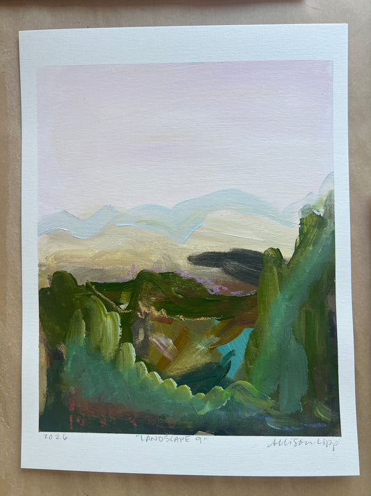 10" x 8" Abstract Landscape: Acrylic and Oil Stick on Paper