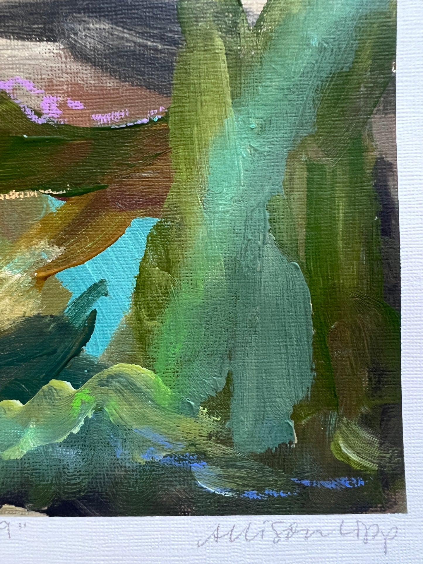 10" x 8" Abstract Landscape: Acrylic and Oil Stick on Paper