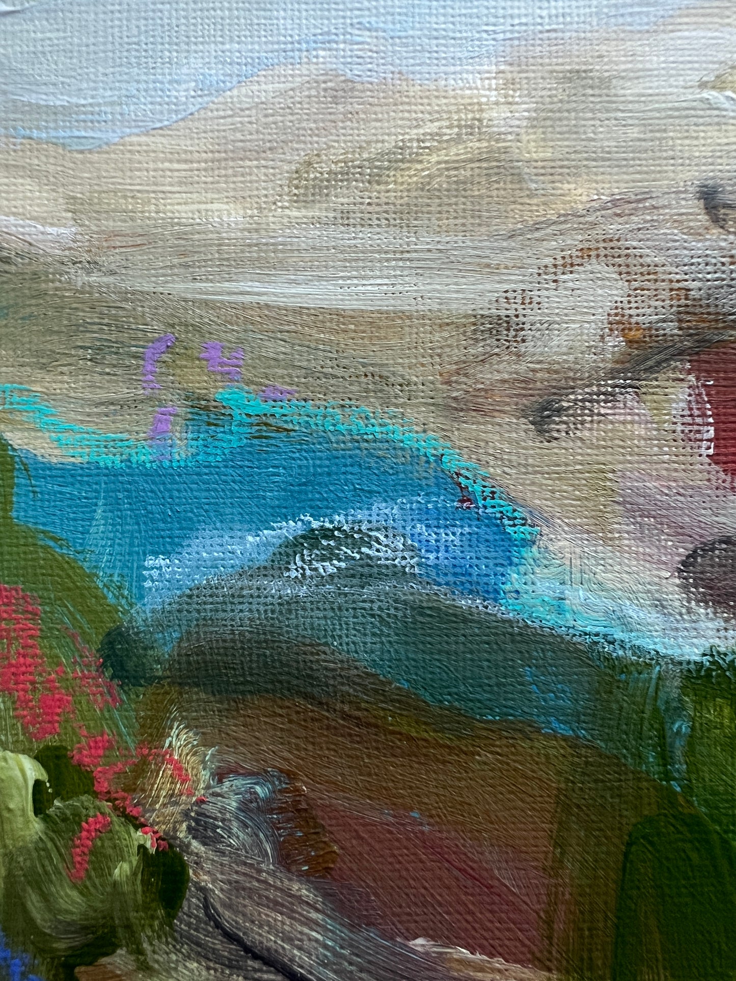 10" x 8" Abstract Landscape: Acrylic and Oil Stick on Paper