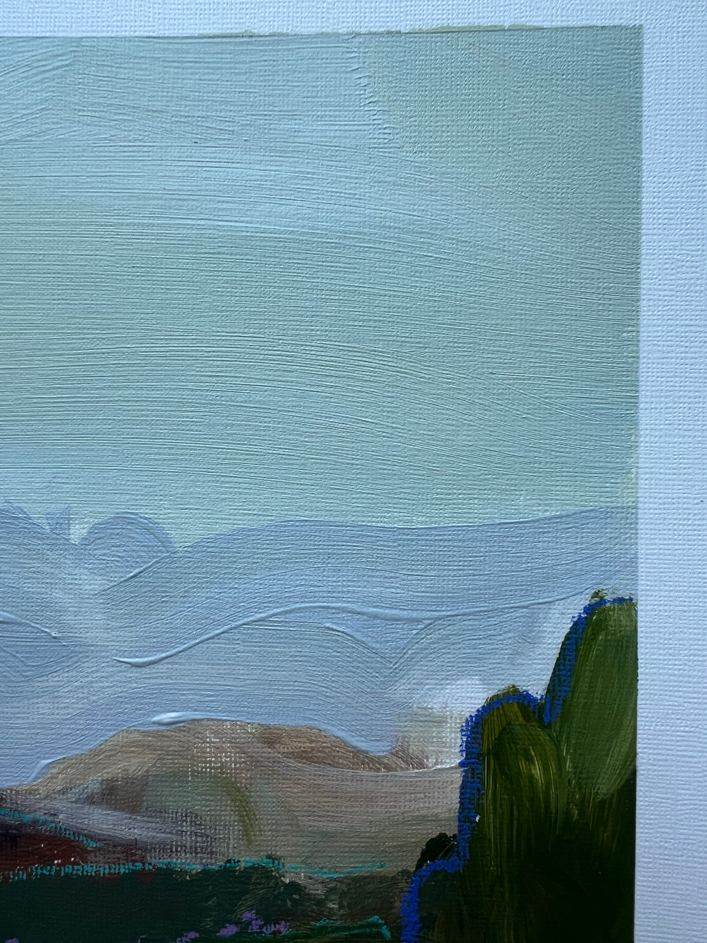 8"x10" Abstract Landscape: Acrylic and Oil Stick on Paper
