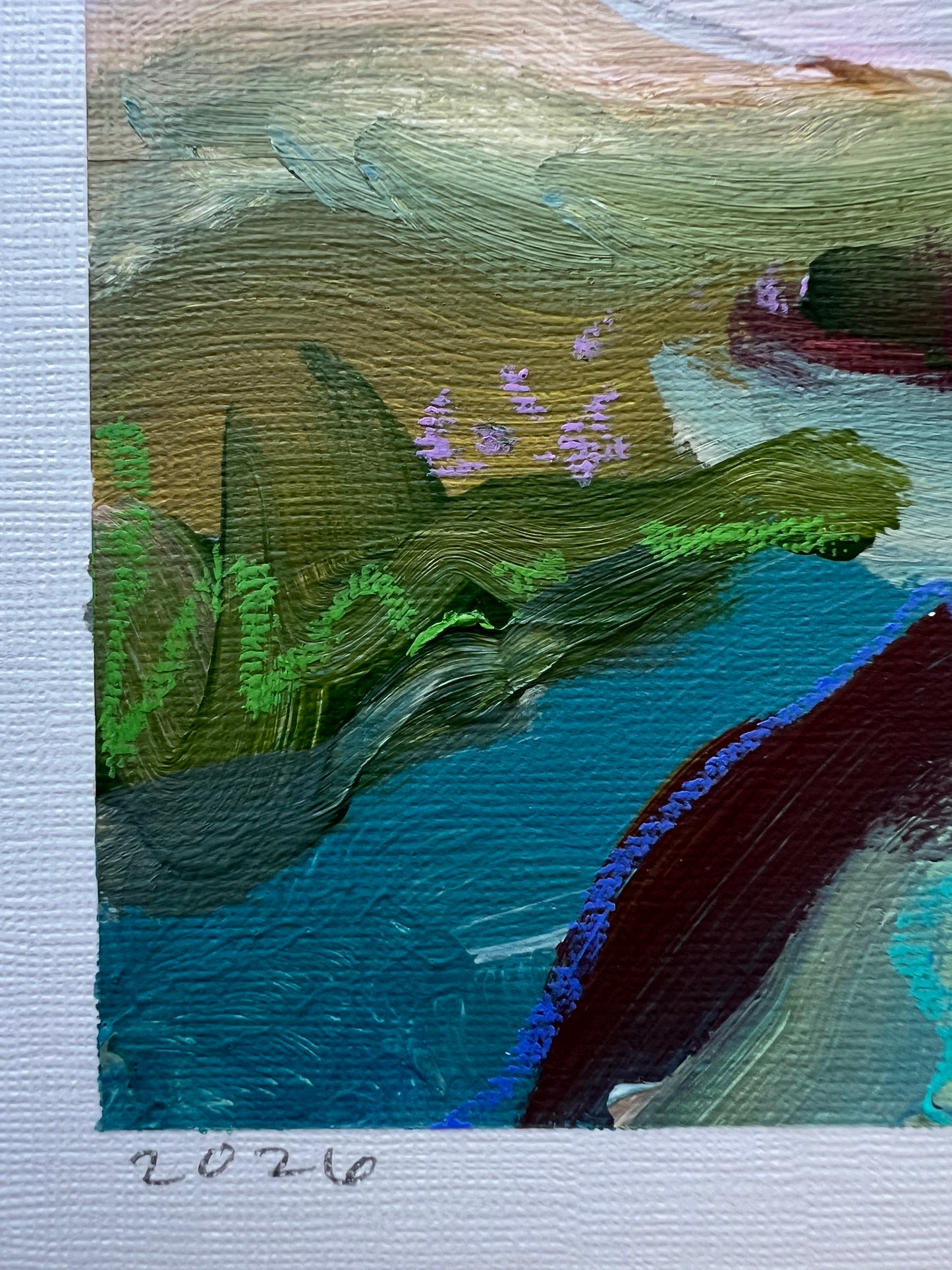 5"x7"  Abstract Landscape: Acrylic and Oil Stick on Paper
