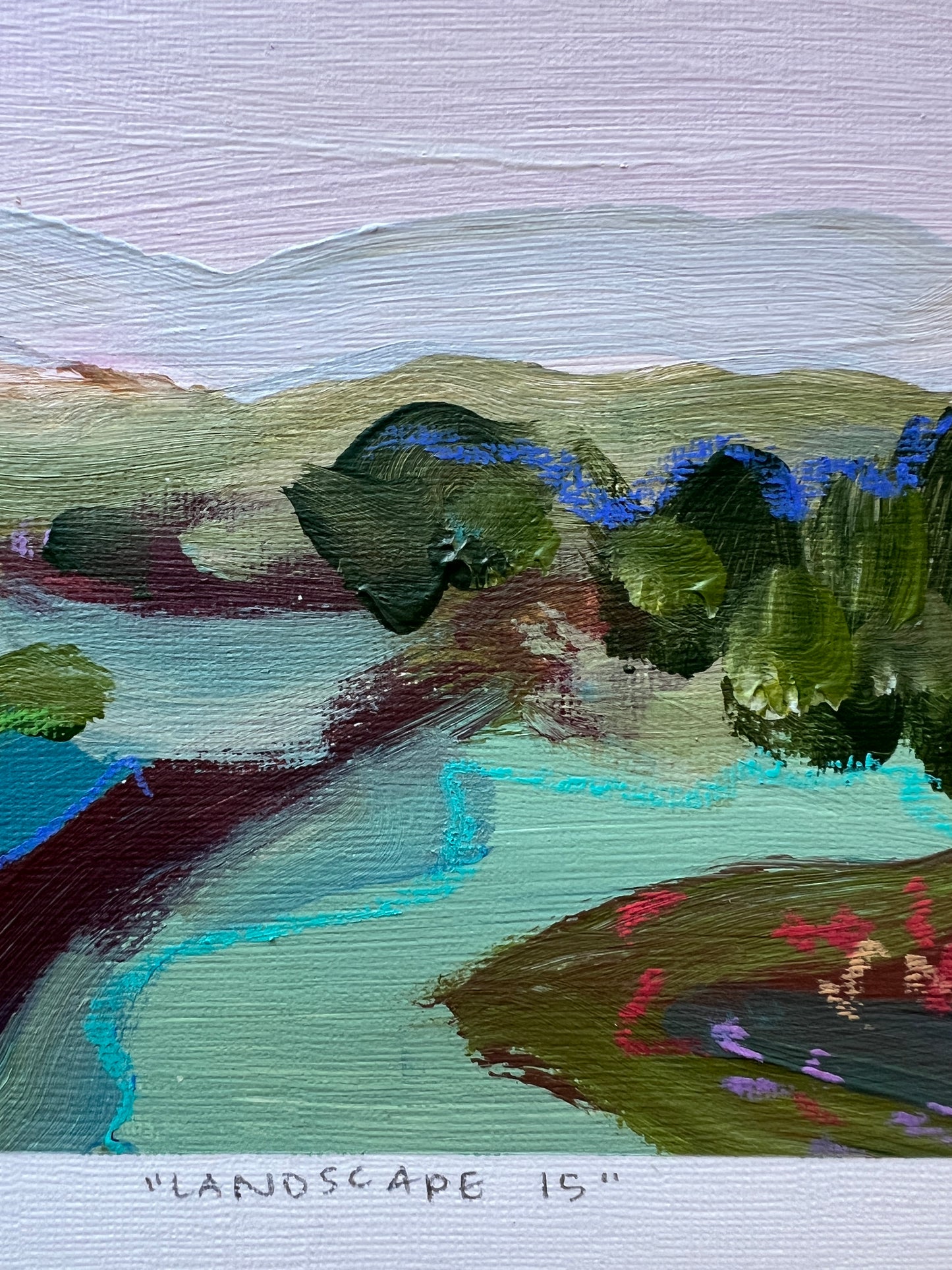 5"x7"  Abstract Landscape: Acrylic and Oil Stick on Paper