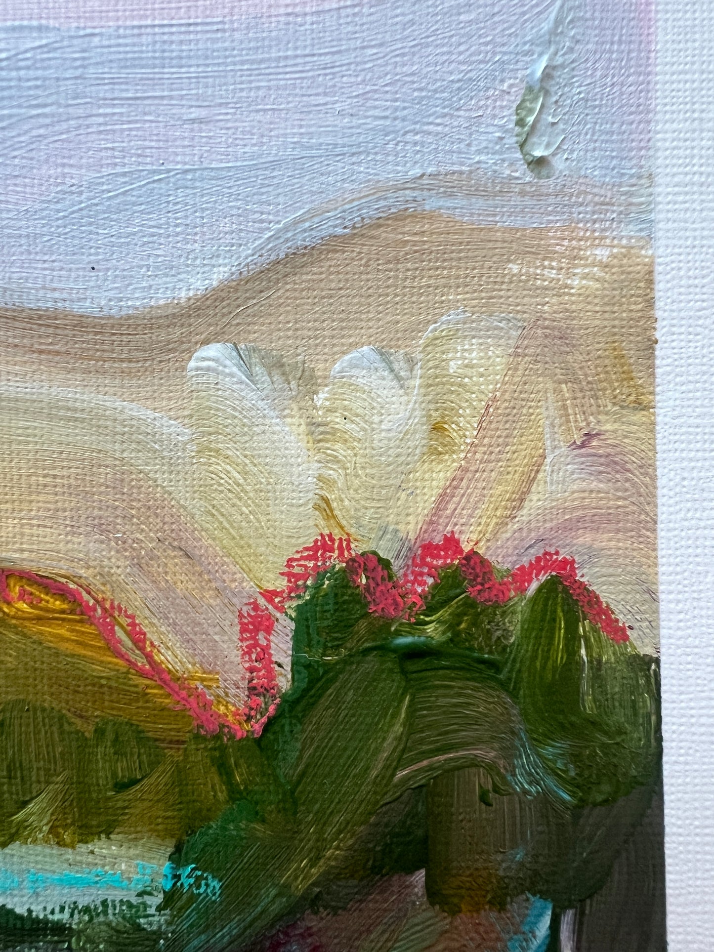 7"x5" Abstract Landscape: Acrylic and Oil Stick on Paper