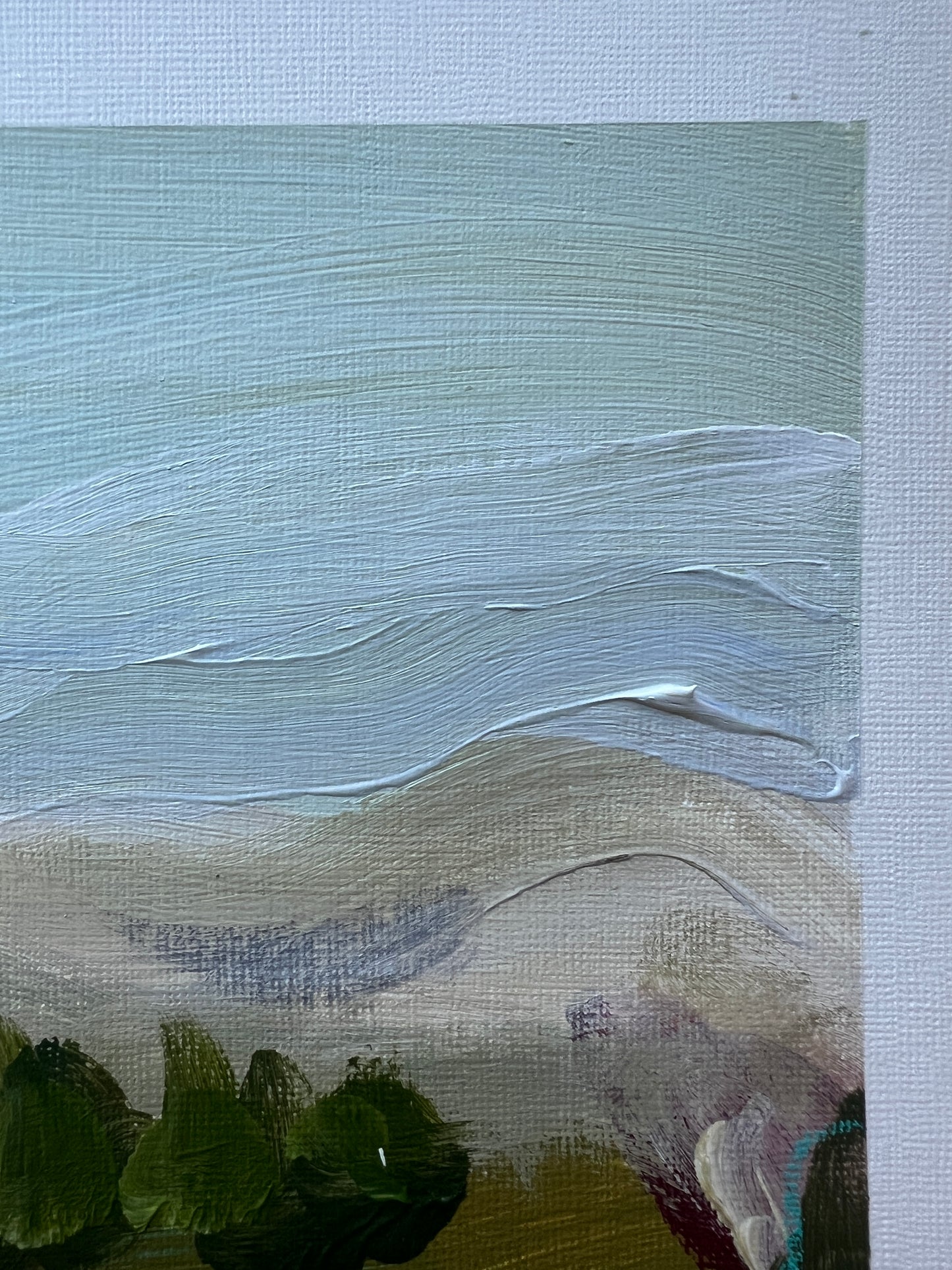 7"x5" Abstract Landscape: Acrylic and Oil Stick on Paper
