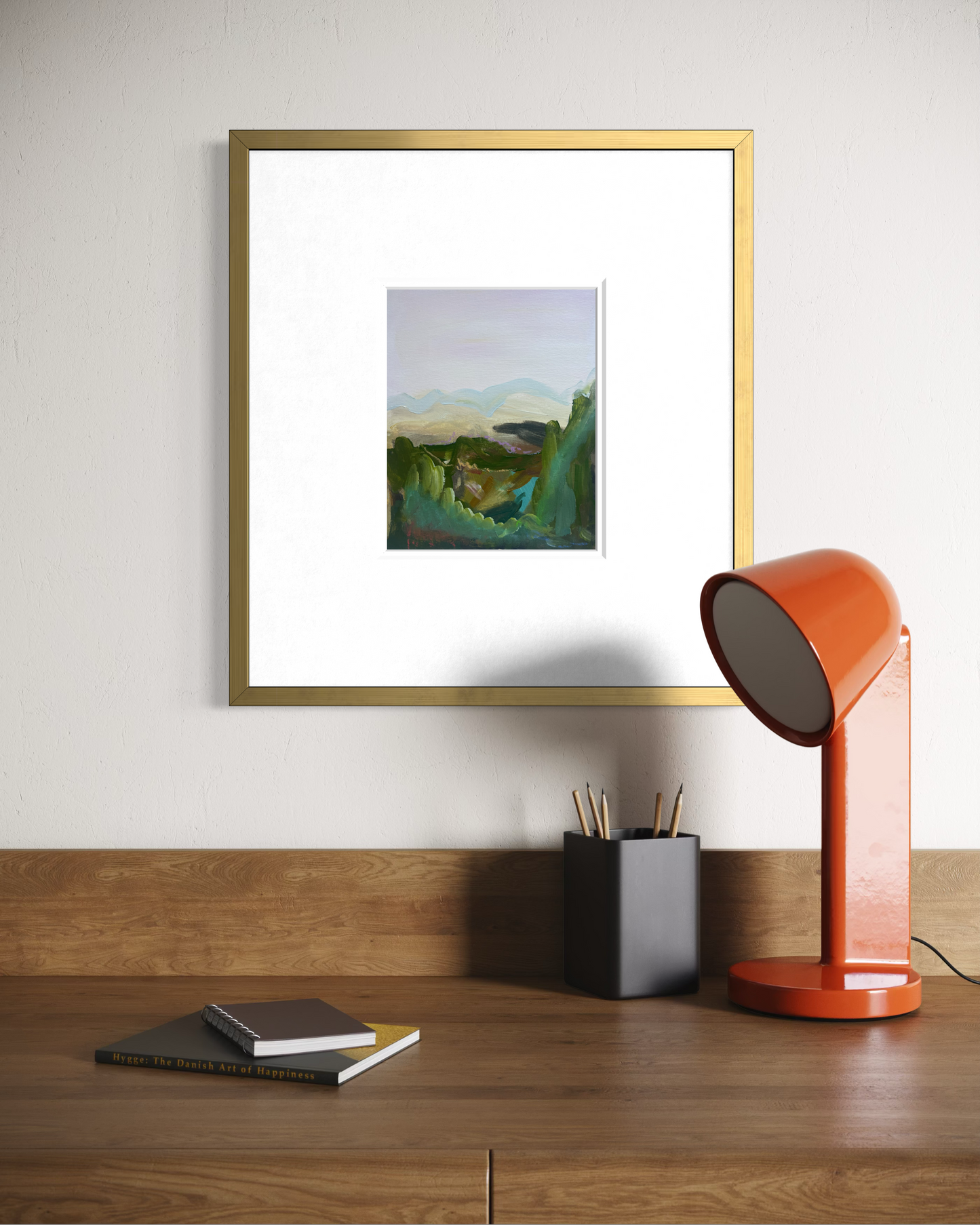 10" x 8" Abstract Landscape: Acrylic and Oil Stick on Paper