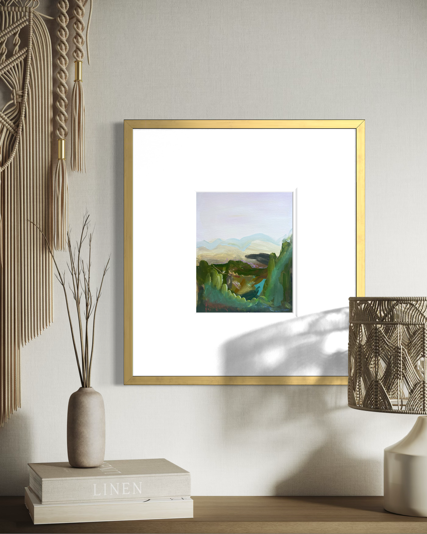 10" x 8" Abstract Landscape: Acrylic and Oil Stick on Paper