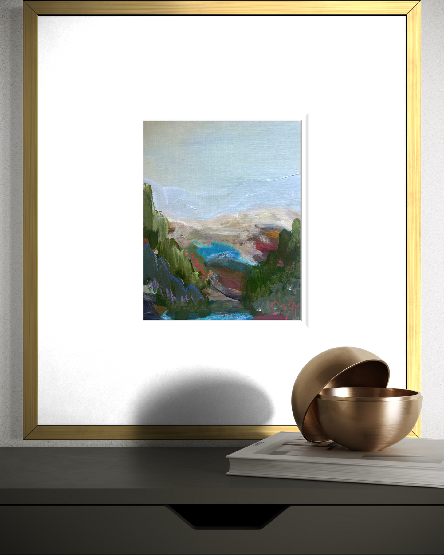 10" x 8" Abstract Landscape: Acrylic and Oil Stick on Paper