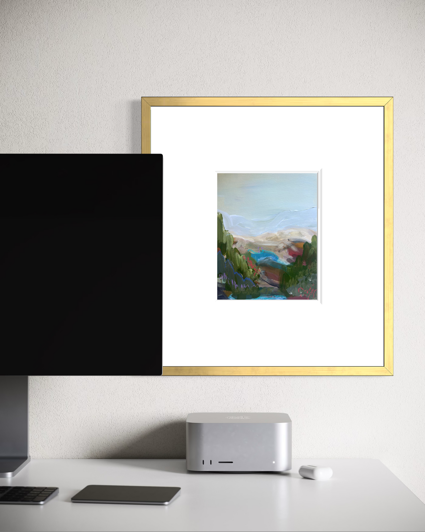 10" x 8" Abstract Landscape: Acrylic and Oil Stick on Paper
