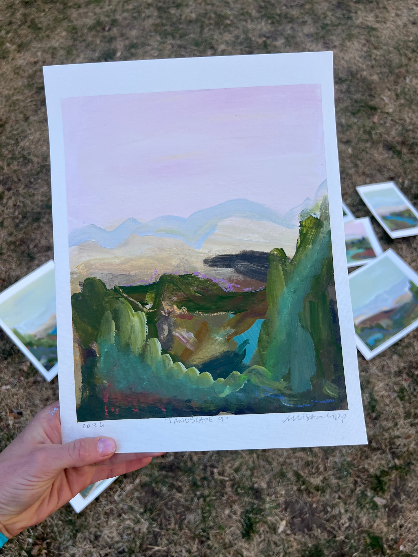 10" x 8" Abstract Landscape: Acrylic and Oil Stick on Paper