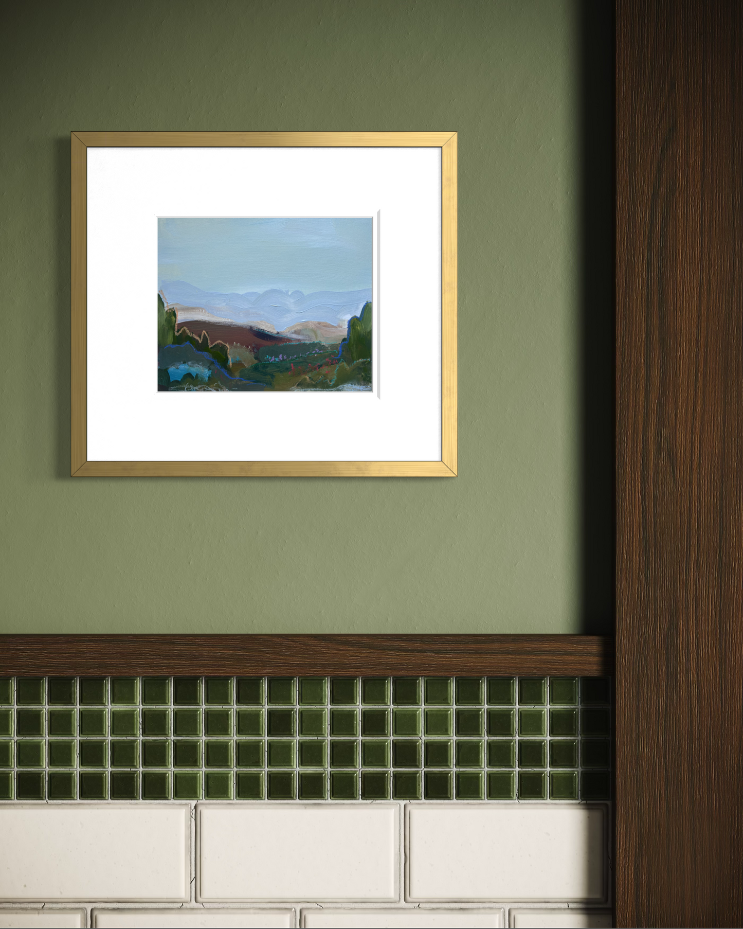 8"x10" Abstract Landscape: Acrylic and Oil Stick on Paper
