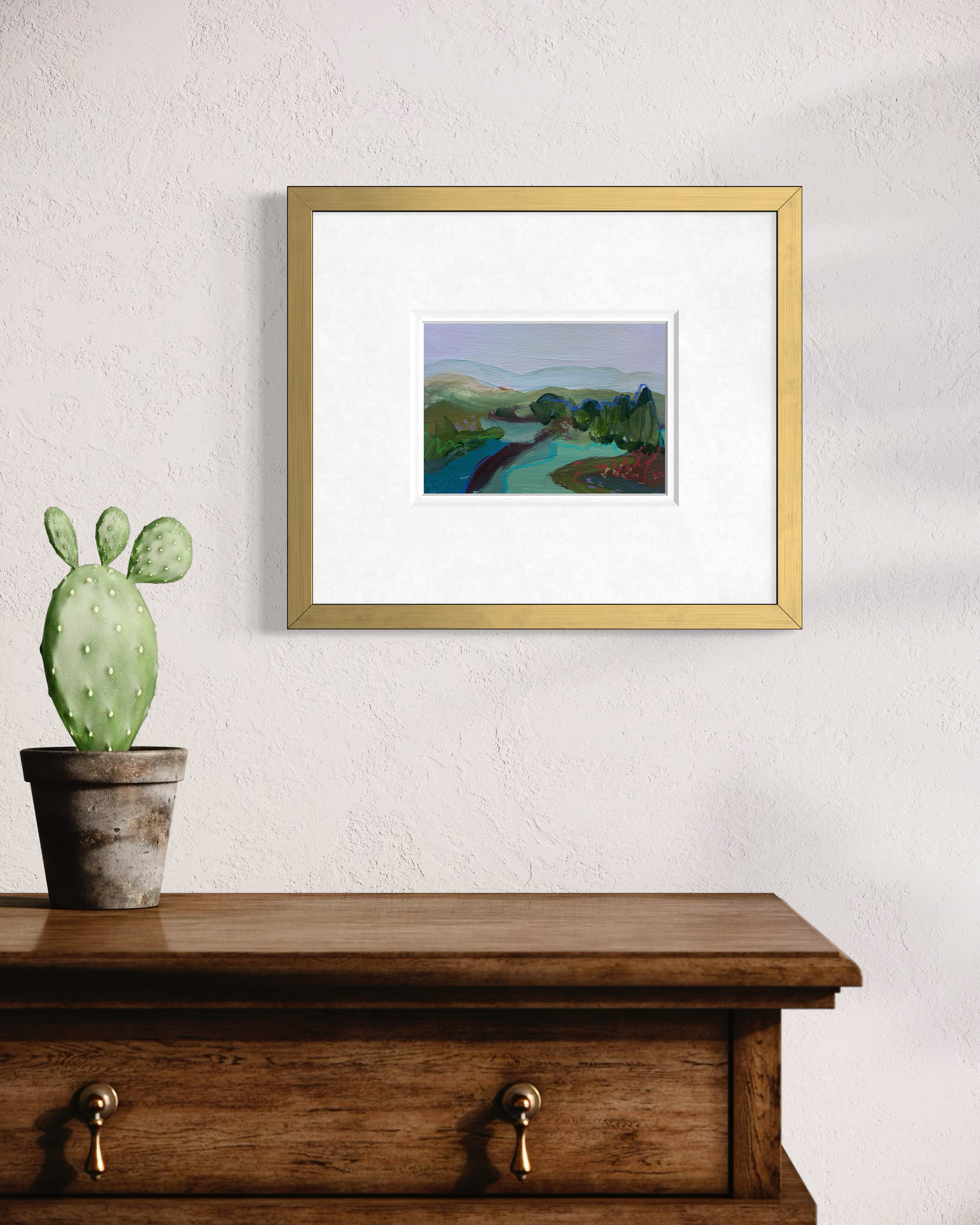 5"x7"  Abstract Landscape: Acrylic and Oil Stick on Paper