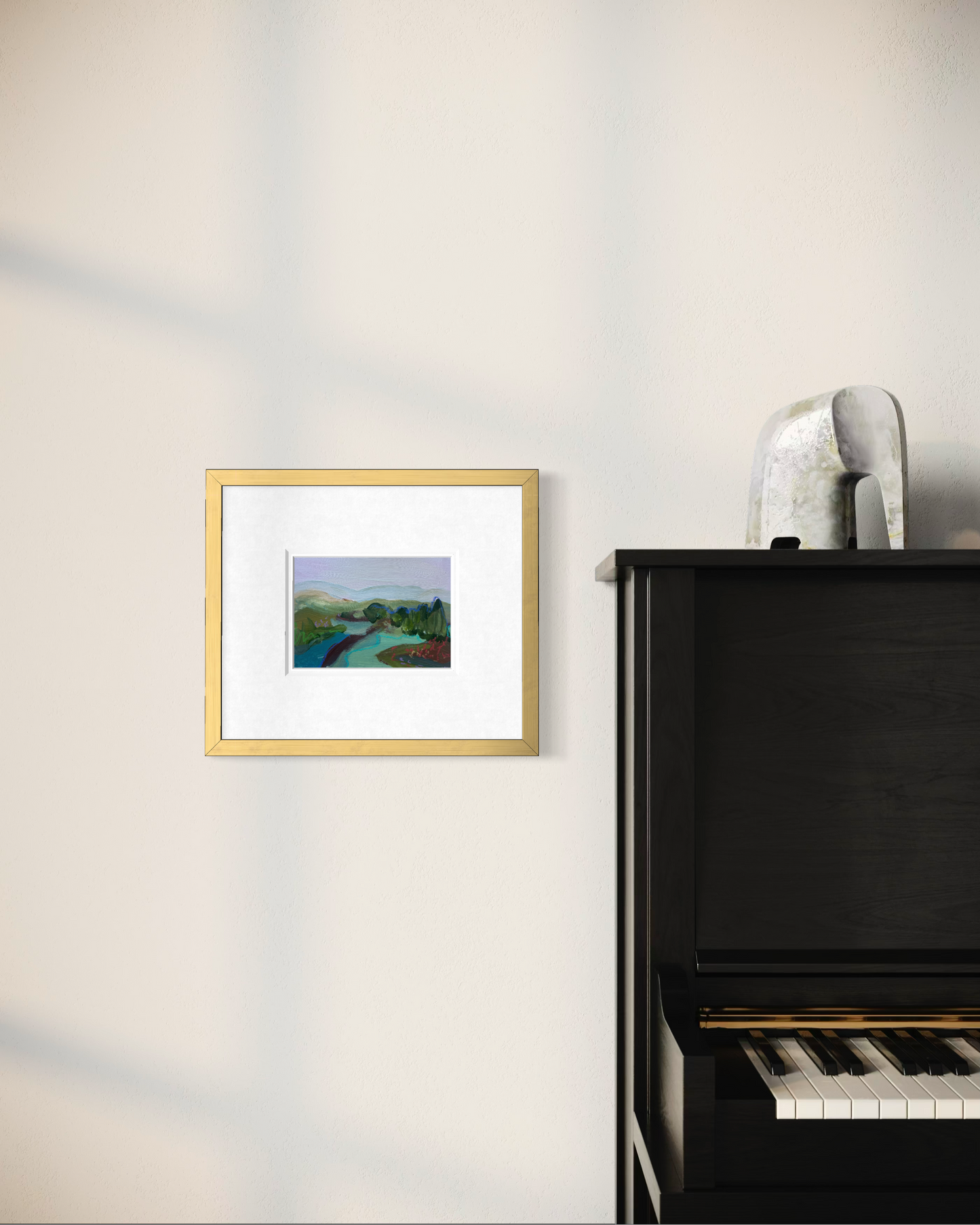 5"x7"  Abstract Landscape: Acrylic and Oil Stick on Paper