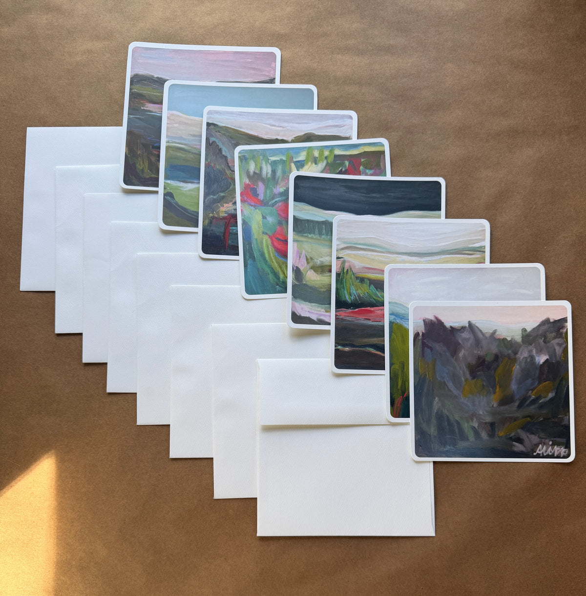 Square Greeting Cards & Envelopes, Pack of 8 - Blank on Back