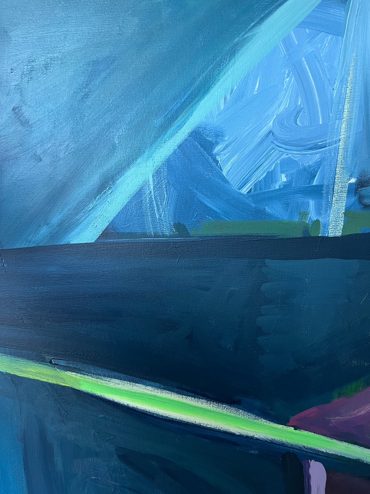 48" x 36" | Acrylic on Canvas | "Scooter at Night"