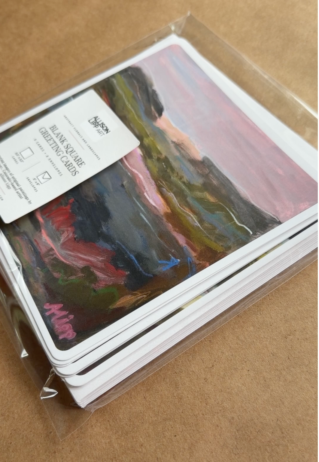 Square Greeting Cards & Envelopes, Pack of 8 - Blank on Back